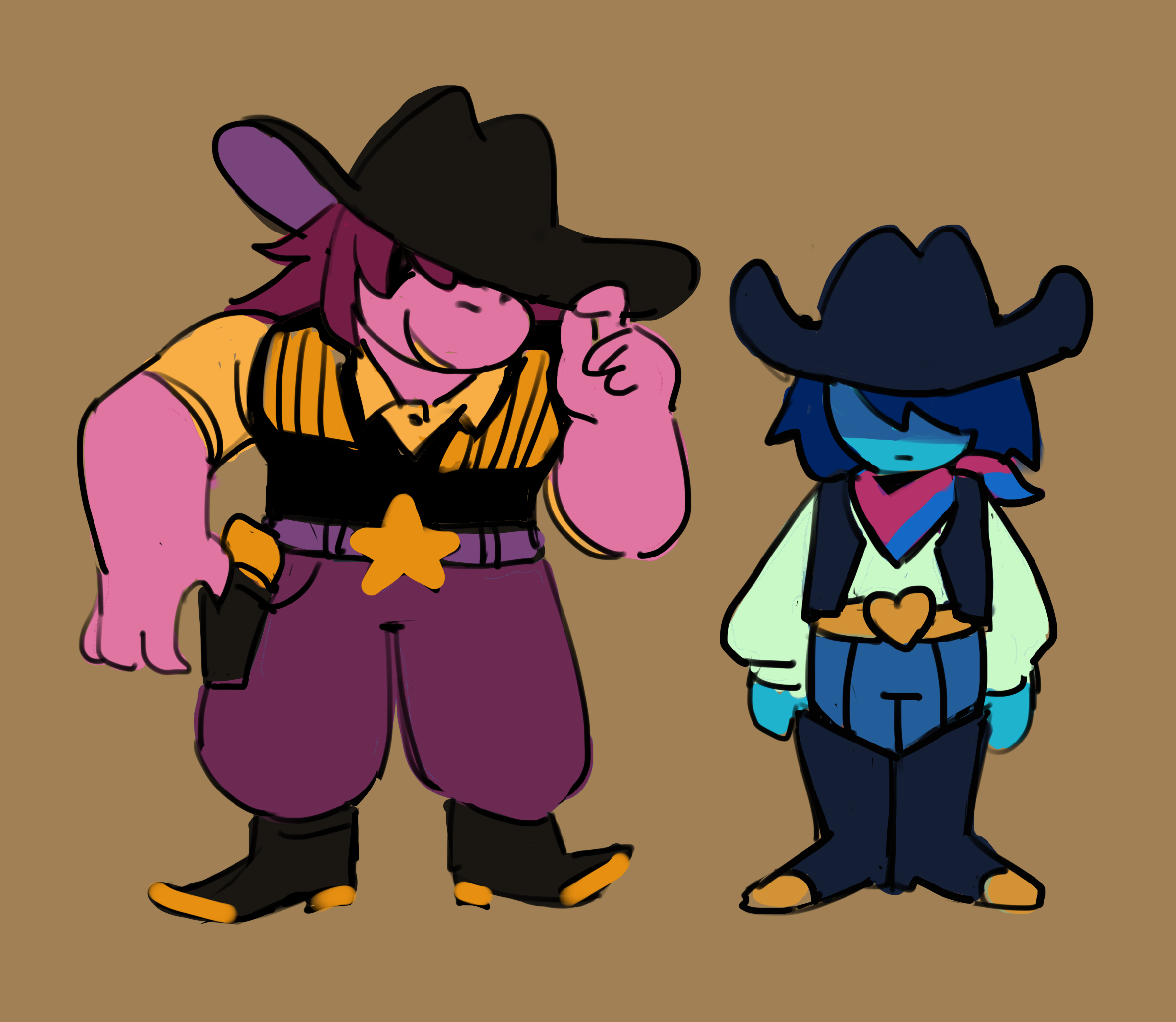 Cowboy characters that were going to show up for about five seconds